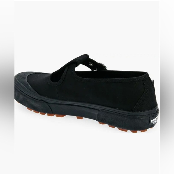 NEW VANS BLACK Style 93 Mary Jane Sneakers Silver Heart Buckle SZ 6.5 - Picture 4 of 11